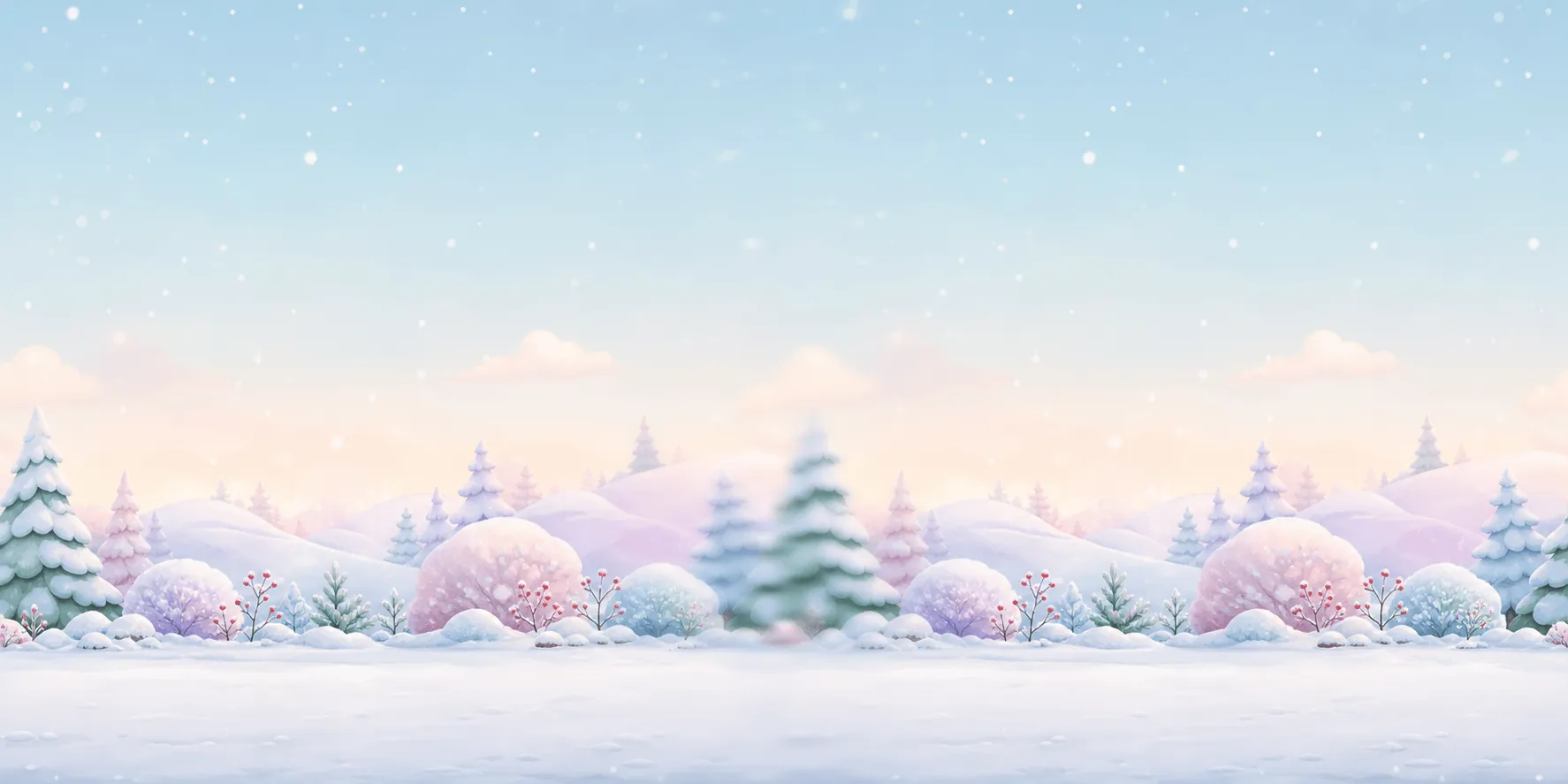 A snowy trail among frosted pines